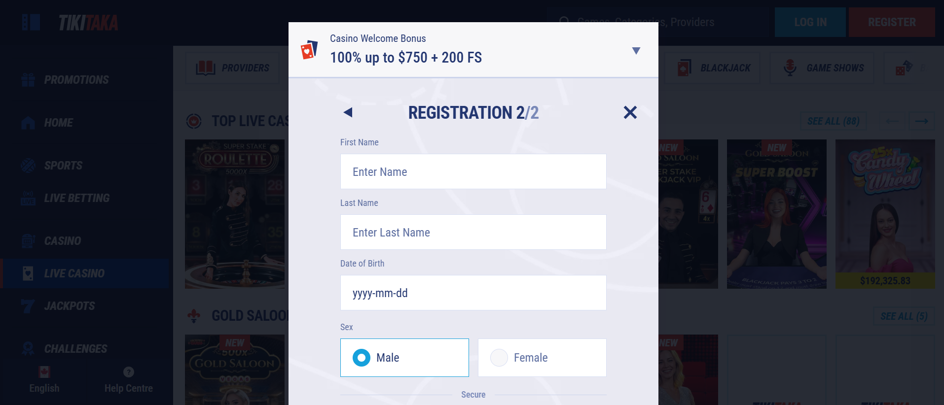 TikiTaka legaal casino